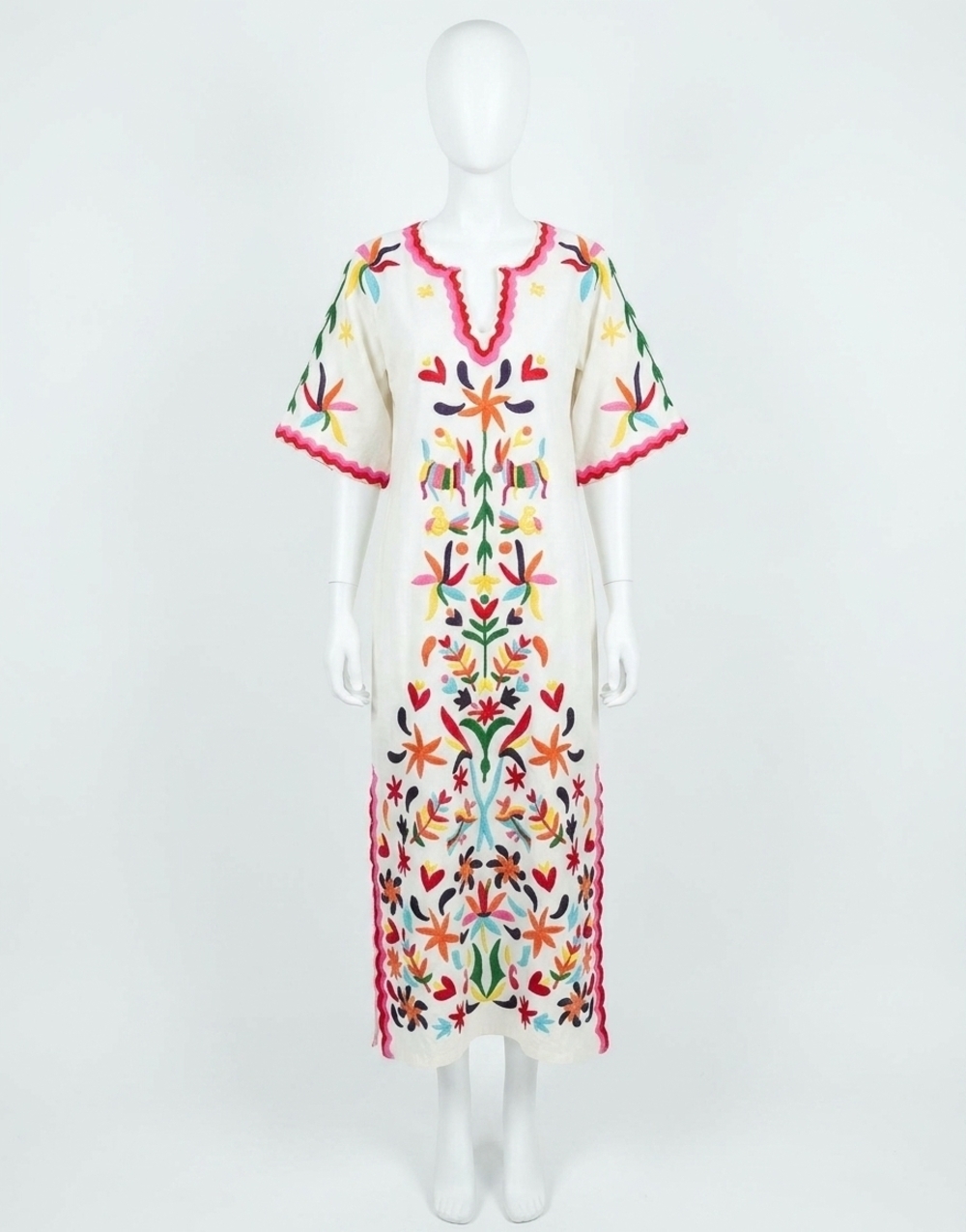 NEW FRANCES VALENTINE embroidered charming caftan in veracruz - multi